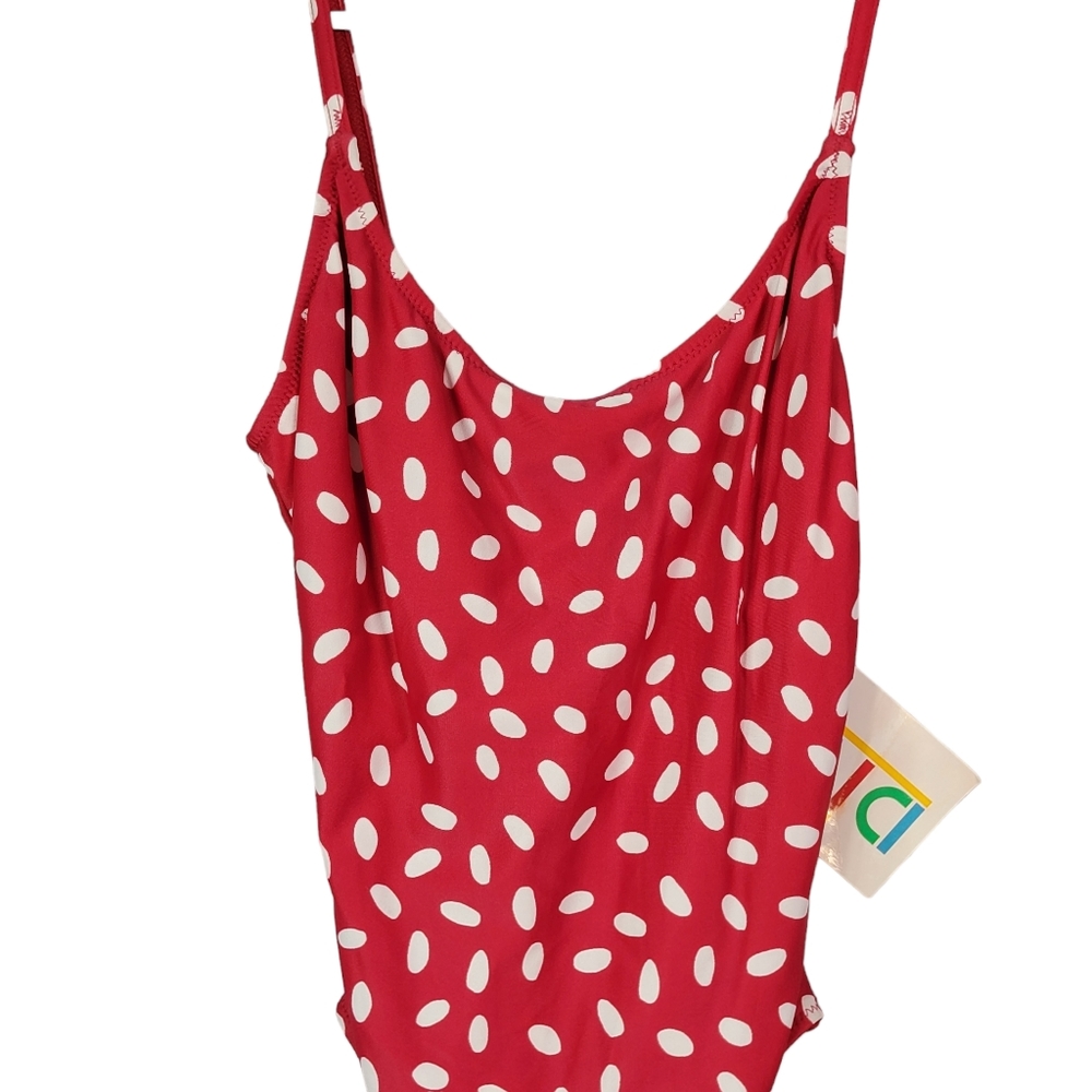 Diva Studio Red Watermelon Seed Polka-Dot Pool Beach One Piece Swimsuit 6 NWT - Picture 3 of 9